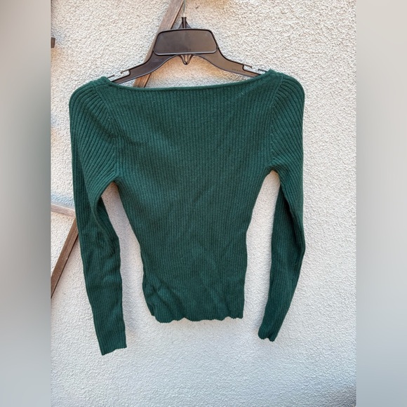REFORMATION Mia Cashmere Wool Sweater in Emerald - Picture 8 of 8